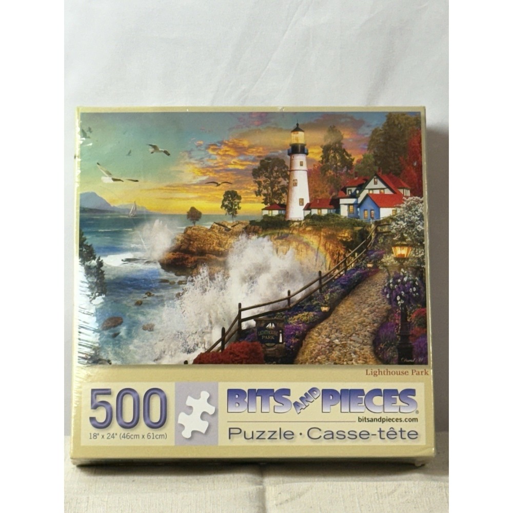 Bits and Pieces 500 pc 18"x24" Jigsaw Puzzle "Lighthouse Park" # 40942 Sealed
